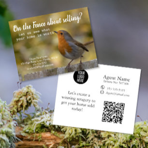 Cartão Postal Na imobiliária On the Fence cartão-postal de Robin