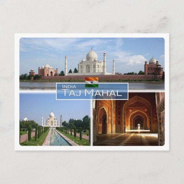 Cartão Postal Na Índia - O Taj Mahal - (Frente)