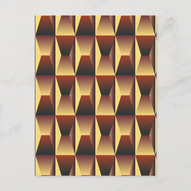 Cartão Postal Na moda de padrão - Elegante moderno geométrico (Frente)