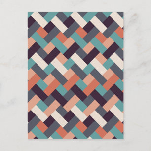 Cartão Postal Na moda de Padrão - Moda Geométrica Moderna Vintag
