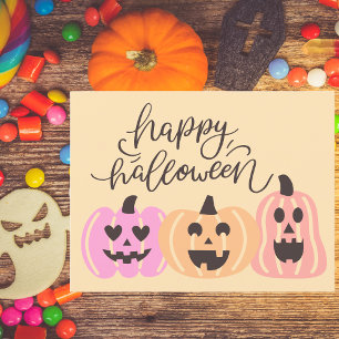 Cartão Postal Na moda Modern Happy Halloween Tipografia
