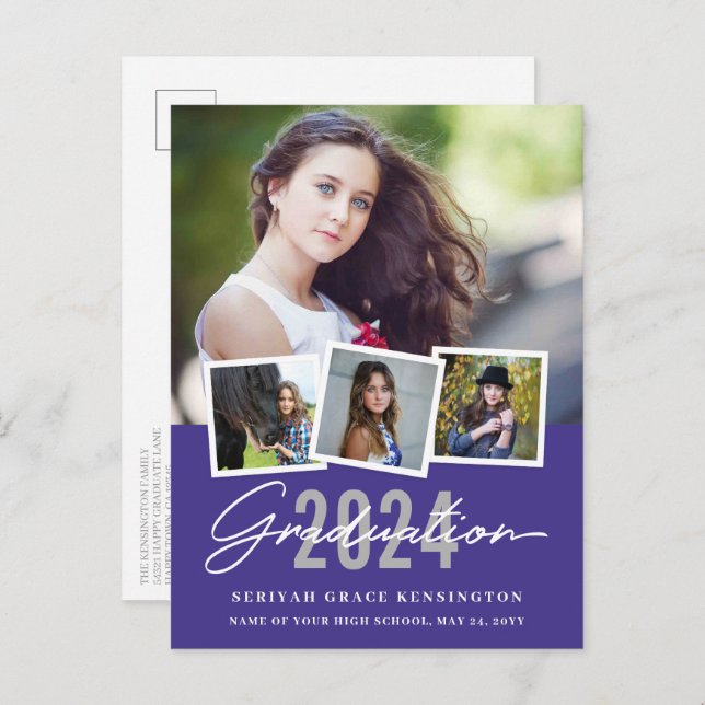 Cartão Postal Na moda moderno qualquer ano de graduação 4 Foto (Frente/Verso)