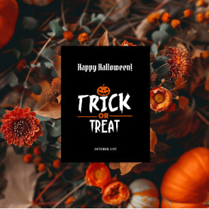 Cartão Postal Na moda Negro Feliz Halloween