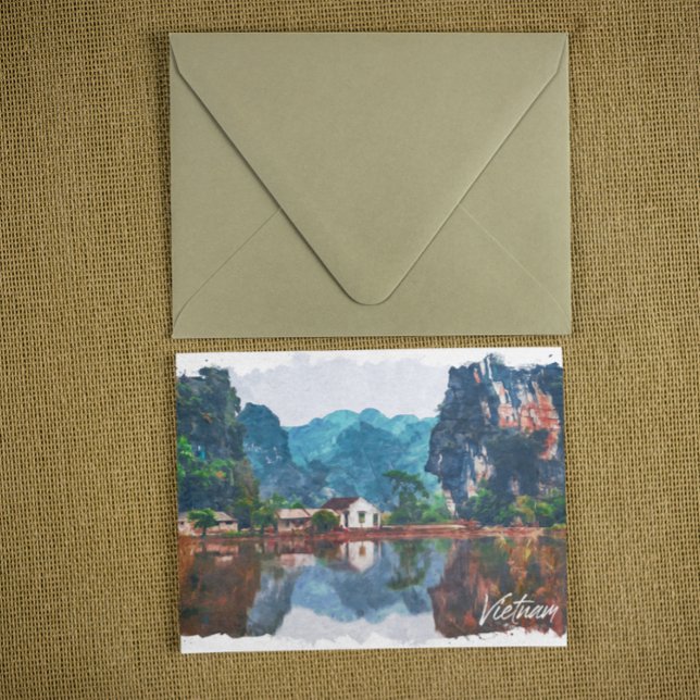Cartão Postal Na moda Vietnã Ásia Cenário Viagem (vietnam asia travel postcard)