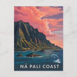 Cartão Postal Na Pali Coast Kauai, Hawaii Evening