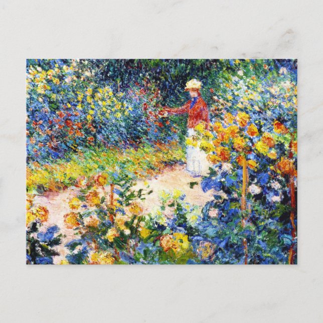 Cartão Postal Na pintura de Garden Claude Monet (Frente)