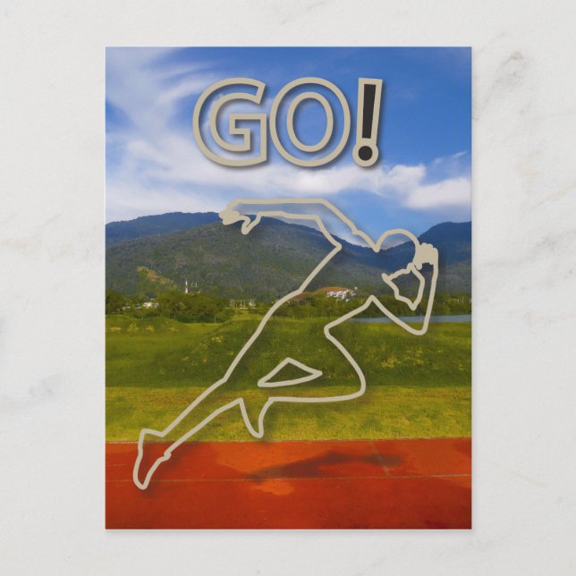 Cartão Postal Na pista em execução (Frente)