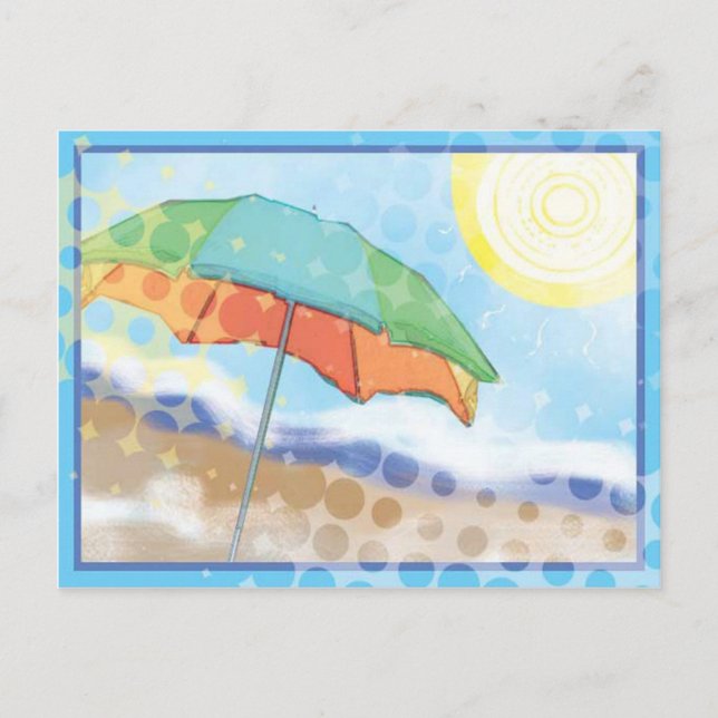 Cartão Postal Na praia (Frente)