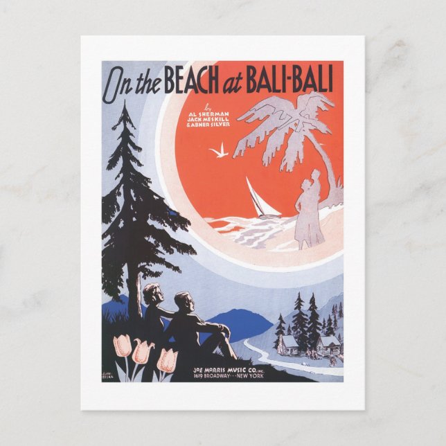 Cartão Postal Na Praia do Cobrir de Songbook de Bali Bali (Frente)