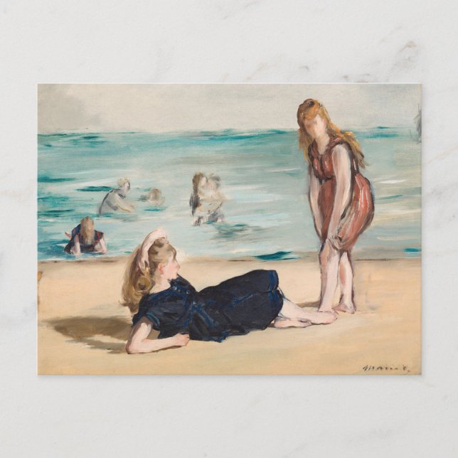 Cartão Postal Na Praia | Édouard Manet (Frente)