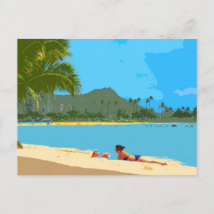 Cartão Postal Na praia em Havaí!