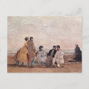 Cartão Postal Na praia em Trouville, c.1865
