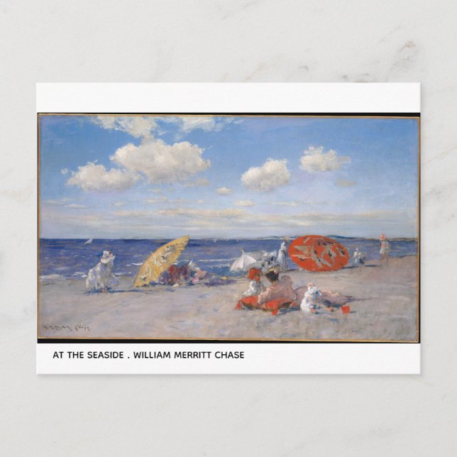Cartão Postal Na Praia William Merritt Chase (Frente)