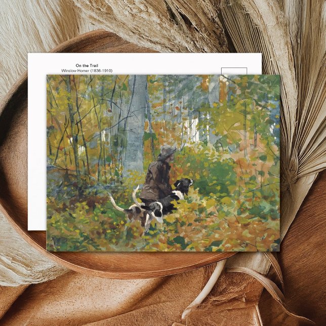 Cartão Postal Na Trilha Caçando Cachorro Winslow Homer (Criador carregado)