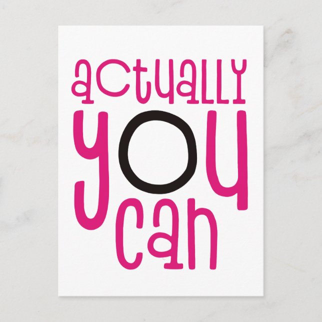 Cartão Postal Na Verdade, Você Pode Encorajar Cotação Branca (Frente)