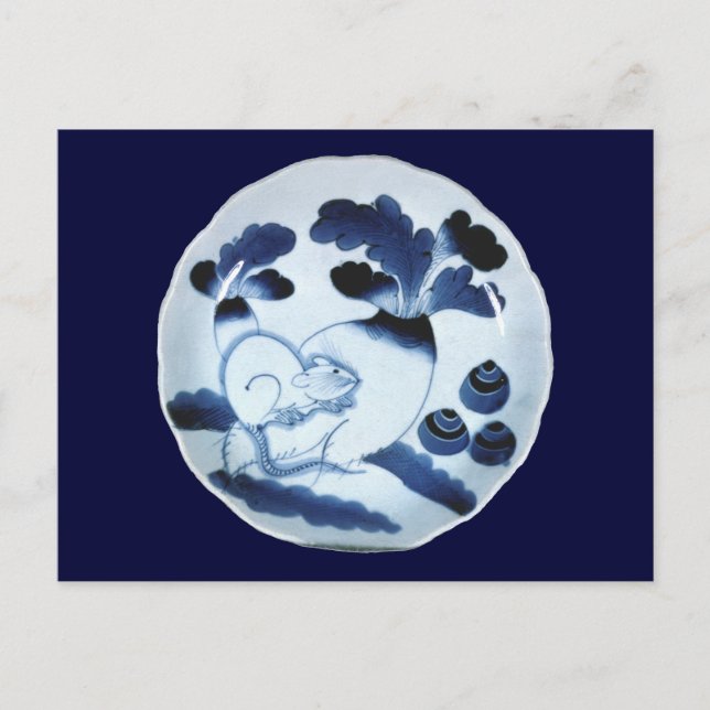 Cartão Postal Nabo Comendo Rato, Bela Arte Japonesa (Frente)