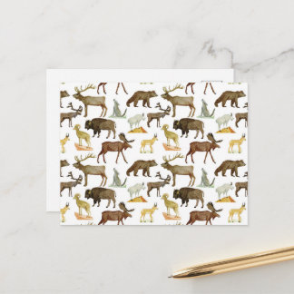 Cartão postal nacional de animais selvagens