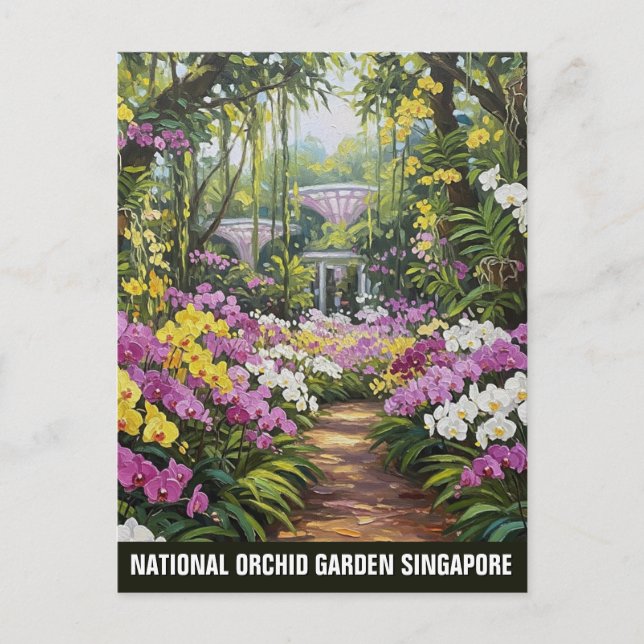 Cartão postal nacional de Singapura para orquídea (Frente)