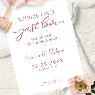 Cartão Postal Nada de Luxo, Apenas Amor Casamento Salve a Data