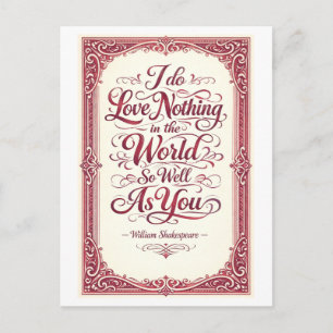 Cartão Postal "Nada no Mundo" Shakespeare
