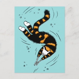 Cartão Postal Nadação de Gótico de Pastel Esqueleto de Gato