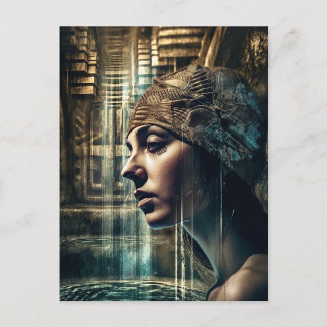 Cartão Postal Nadadora De Mulher Na Caieira (Frente)