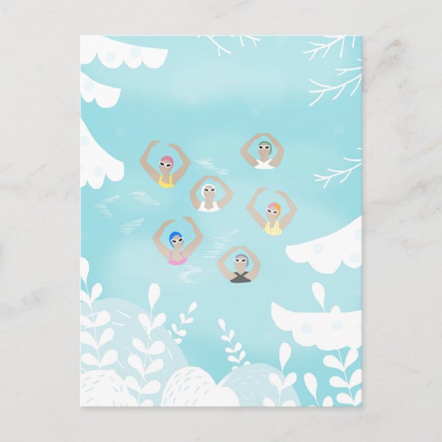 Cartão Postal Nadadores Artísticos | Natação artística Arte de i (Frente)