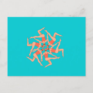 Cartão Postal Nadadores - Coreografia de Nadação Sincronizada