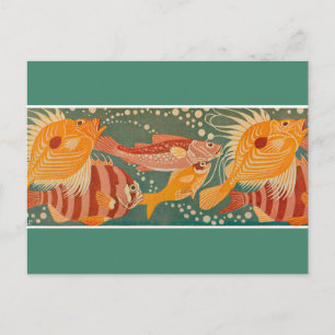 Cartão Postal Nadar Art Nouveau Fish