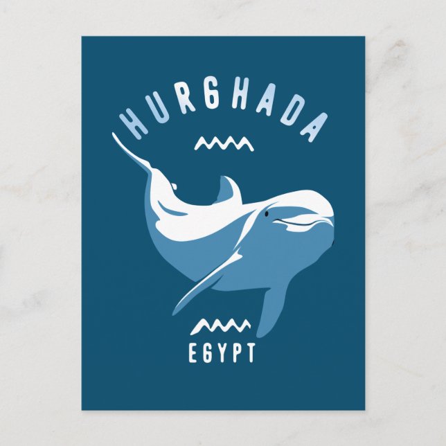 Cartão Postal Nadar com Dolphins Hurghada Egypt T-Shirt (Frente)