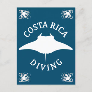 Cartão Postal Nadar Com Manta Ray - Divisor Costa Rica Scuba