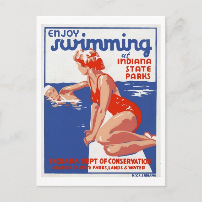 Cartão Postal Nadar em Indiana State Parks Vintage (Frente)