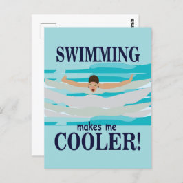 Cartão Postal Nadar Me Faz Mais Frio Nadar Nadador