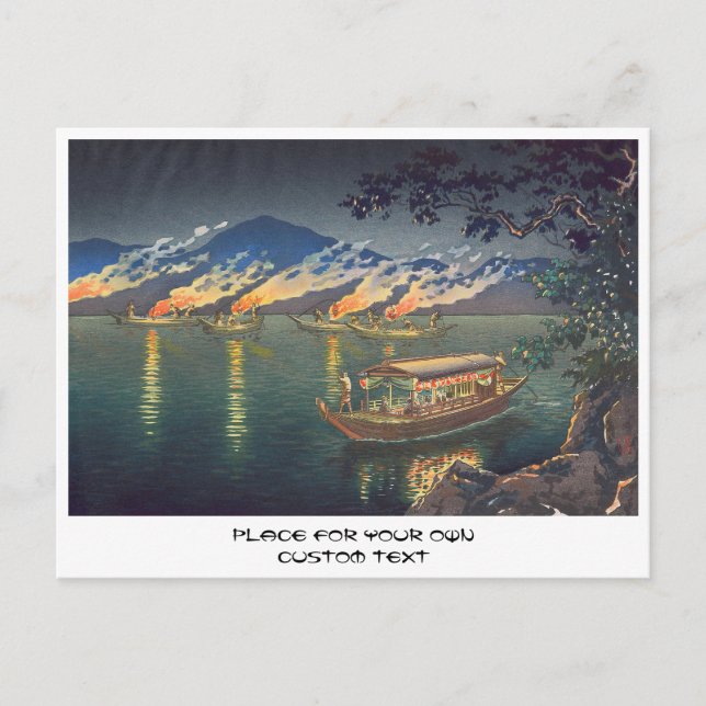 Cartão Postal Nagaragawa Cormorant Fisheries Tsuchiya Koitsu (Frente)