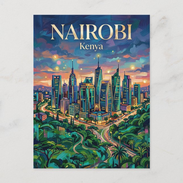 Cartão Postal Nairobi Upper Hill Quênia (Frente)