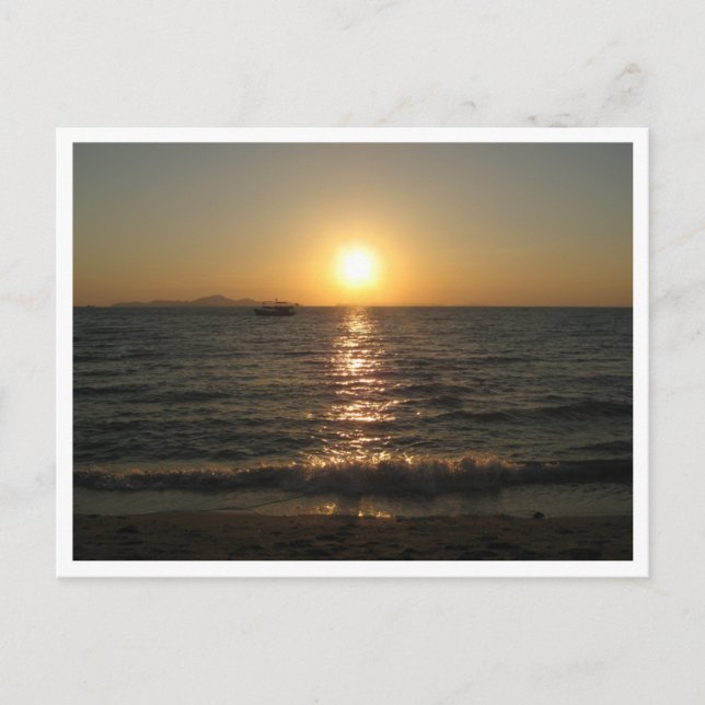 Cartão Postal Naklua Beach Sunset. Pattaya, Chonburi, Tailândia (Frente)