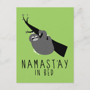 Cartão Postal namast'ay in bed sloth