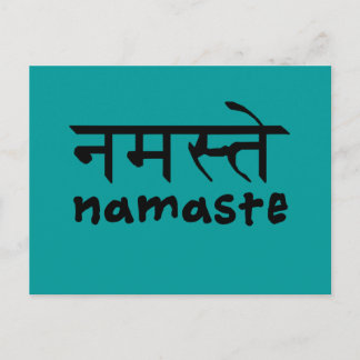 Cartão Postal Namaste em inglês e hindi
