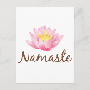 Cartão Postal Namaste Flor de Lótus Yoga