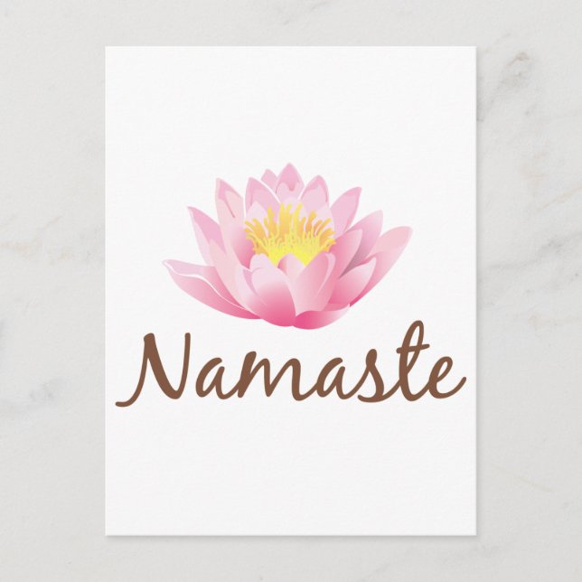 Cartão Postal Namaste Flor de Lótus Yoga (Frente)
