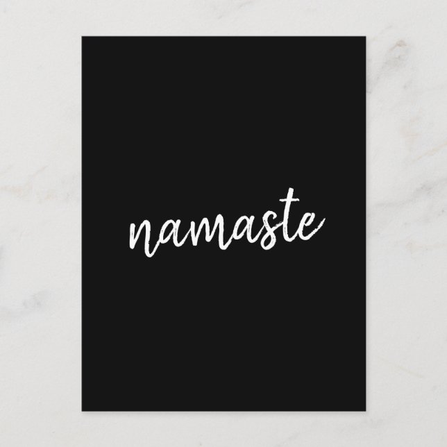 Cartão Postal Namaste | Meditação Espiritual Moderna Yoga Preta (Frente)
