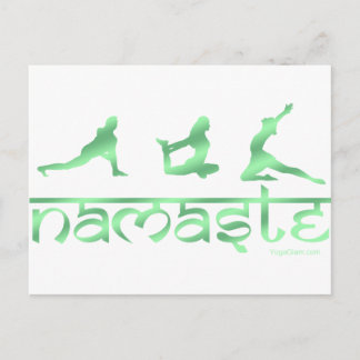 Cartão Postal Namaste yoga poses green