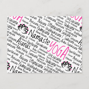 Cartão Postal Namaste Yoga Positions Asana Pose Nomes de Sânscri