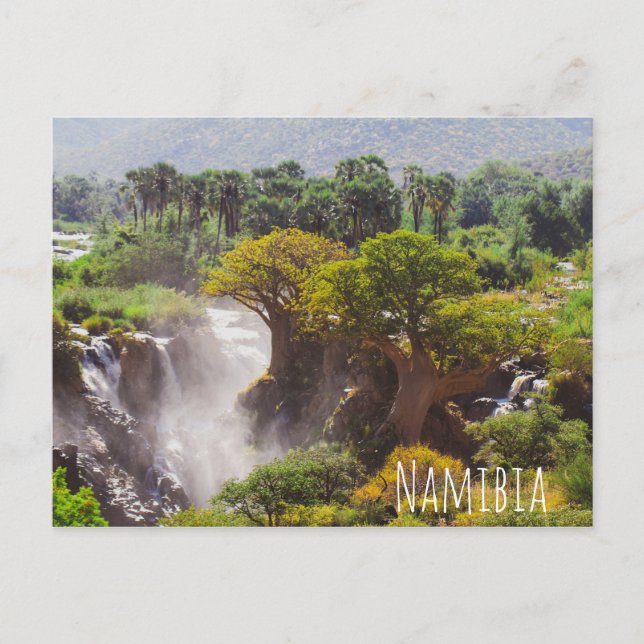 Cartão Postal Namíbia Kunene Rio Epupa cai na paisagem natureza (Frente)