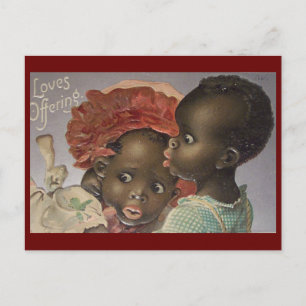 Cartão Postal Namorado Vintage casal afro-americano no dia dos n