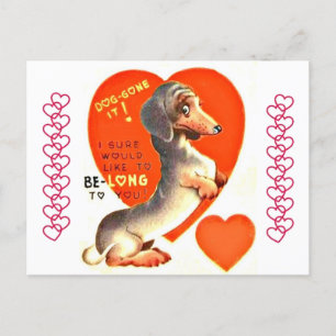 Cartão Postal Namorados Cão-Cãozinho Cachshund Dachshund Puppy