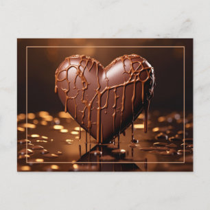 Cartão Postal Namorados Cardíaco Intenso de Chocolate
