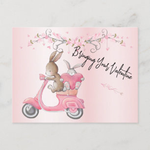 Cartão Postal Namorados Corações Rosa Mopados