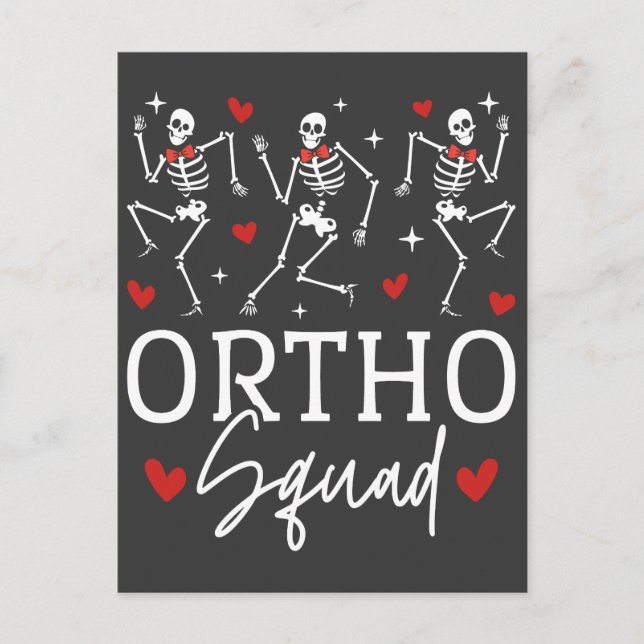 Cartão Postal Namorados de Esqueleto Ortho Squad Dancing (Frente)
