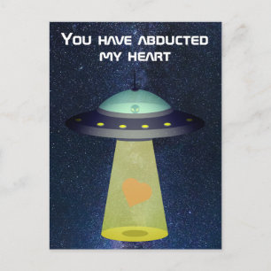 Cartão Postal Namorados de OVNI alienígena: Você raptou meu cora